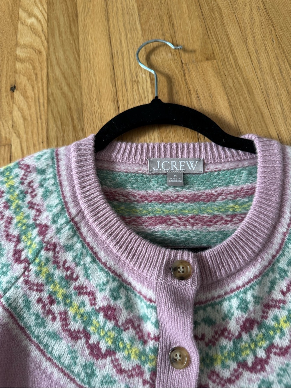 J. Crew Classic Fair Isle Cardigan in Vintage Wool - Picture 9 of 10